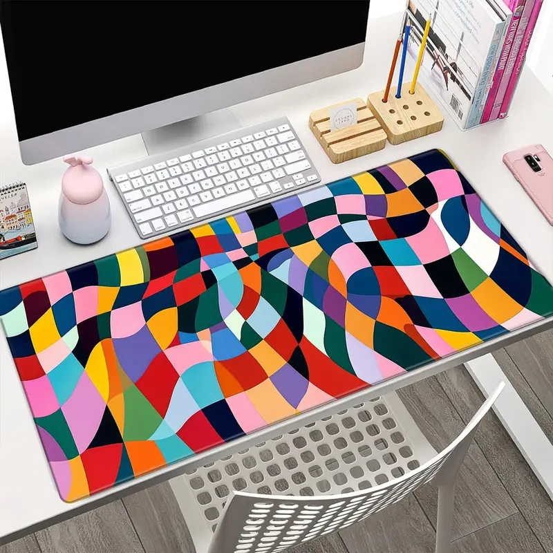 Abstract Colorful Pattern Mouse Pad, Rectangle Gaming Mouse Pad, Non-Slip Mousepad, Office Desk Keyboard Mouse Mat for Home Office Game Room Desk 6