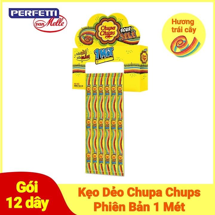   KẸO DẺO 1 MÉT  Phiên Bản Kẹo Dẻo Chupa Chups Hương Trái Cây 1 Mét Mới  Hộp 12 Dây  ngậm 