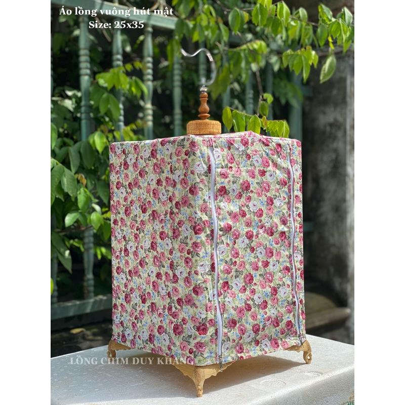  Áo lồng chim hút mật áo lồng vuông size 25x35 chất vải Kate hoa hàng đẹp - phụ kiện lồng chim Duy Khang 