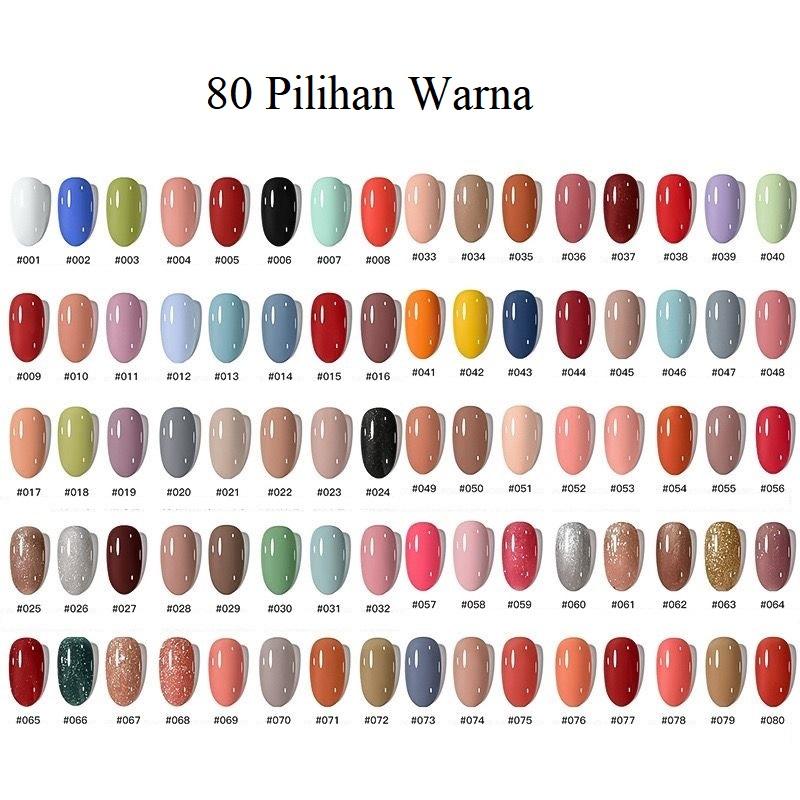 KMN 1-40 Kutek Gel UV LED Nail Polish Cat Kuku Halal Muslimah - 80 Warna, 10ml Nail Art