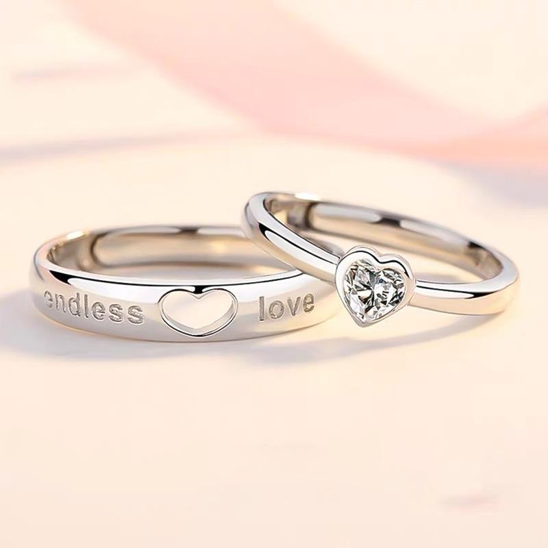 Temaram-Cincin Pasangan Bentuk Hati yang Serasi, Cincin Berlian Cinta Berongga untuk Pria dan Wanita Temaram-Cincin Pasangan Bentuk Hati yang Serasi, Cincin Berlian Cinta Berongga untuk Pria dan Wanita