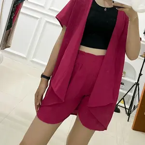 Felly Set Cardigan Setelan Wanita Kekinian Crinkle Airflow