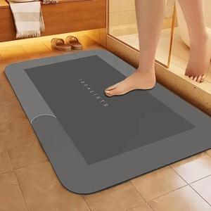 Tapete para Baño de Diatomita, 1 Unidad Antideslizante, Tapete para el Piso del Baño de Secado Rápido, Tapete Suave y Cómodo para Baño, Ducha, Cuarto de Lavado