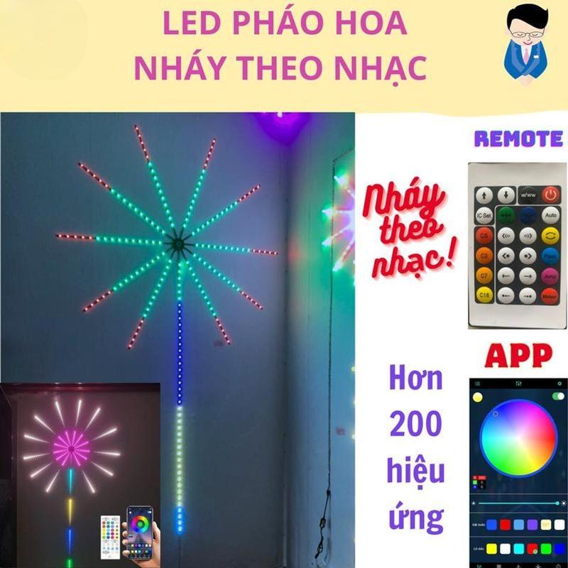 Đèn LED Hiệu Ứng Pháo Hoa - Loại Đẹp - Có Cảm Ứng âm thanh - Hiệu Ứng Đẹp Mẫu Mới 2024