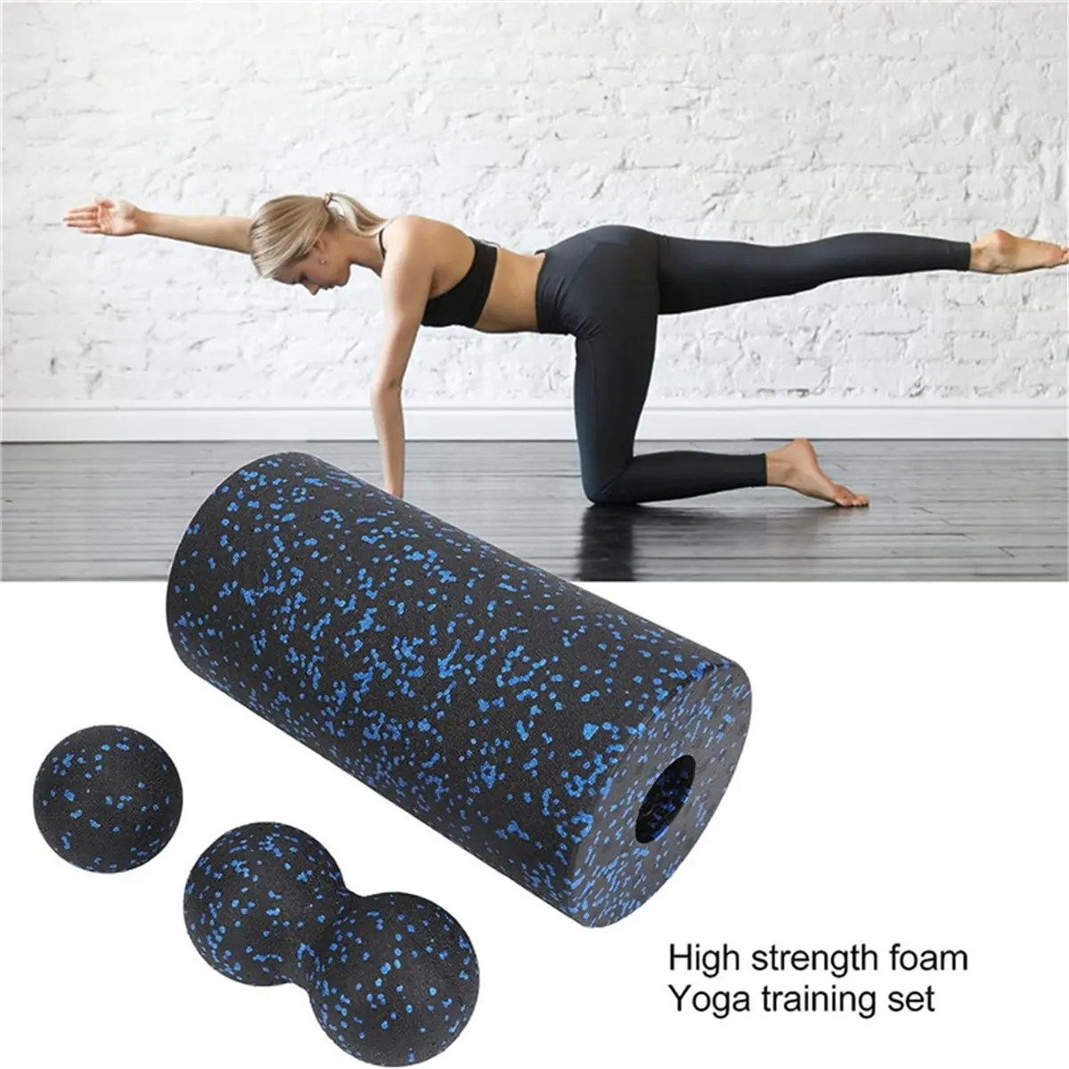 3PCS Yoga Roller Massage Peanut Ball Set EPP Fitness Foam Column for Back Pain Deep Tissue Stretching Muscle Relax--C