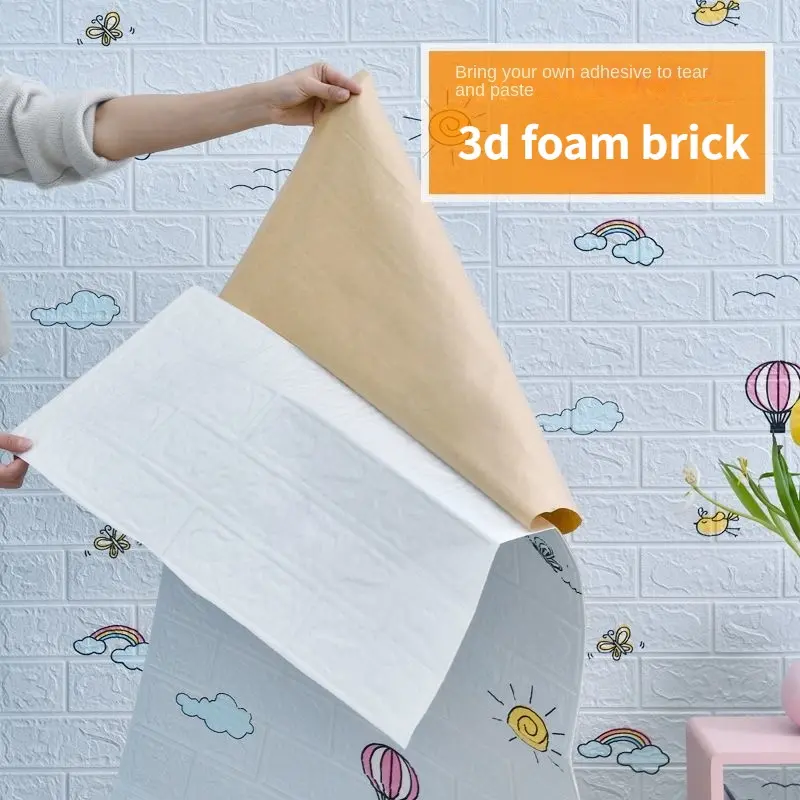Giấy Dán Tường Dính Để Trang Trí Tường, Giấy Dán Tường 3D Chống Thấm Nước, Panner, Miếng Dán Tường Gạch, Giấy Dán Tường Xốp, Thiết Kế Giấy Dán Tường Phòng Ngủ 7