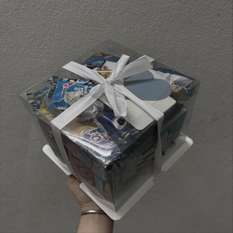 [XANH DƯƠNG] + [ HỘP MICA ] SET QUÀ BÁNH KẸO HỘP NHỰA MICA TRONG SUỐT THEO MÀU