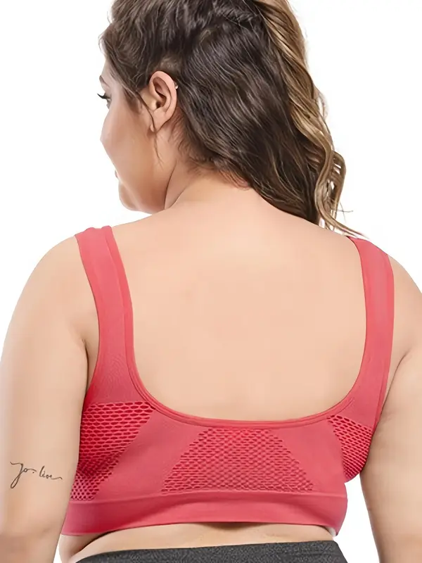 Plus Size Push Up Bra, Women's Breathable Comfortable Wireless Bra for All Seasons, Hollow Out Mesh Plus Size Bra for Women 7