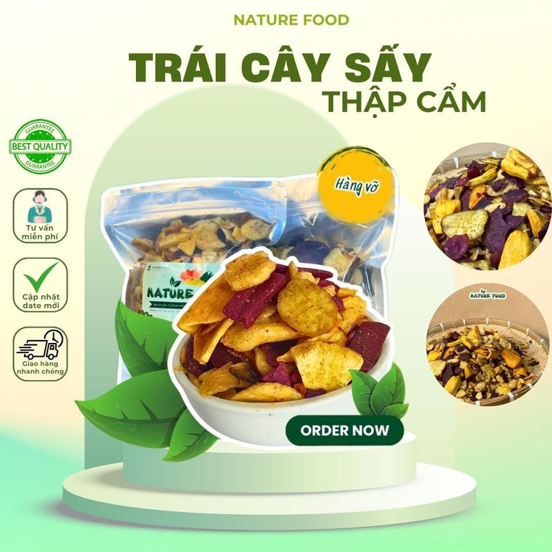 Trái Cây Sấy Thập Cẩm Vỡ Giòn Ngon NATURE FOOD. Cay Ăn Vặt Thức Ăn Snack