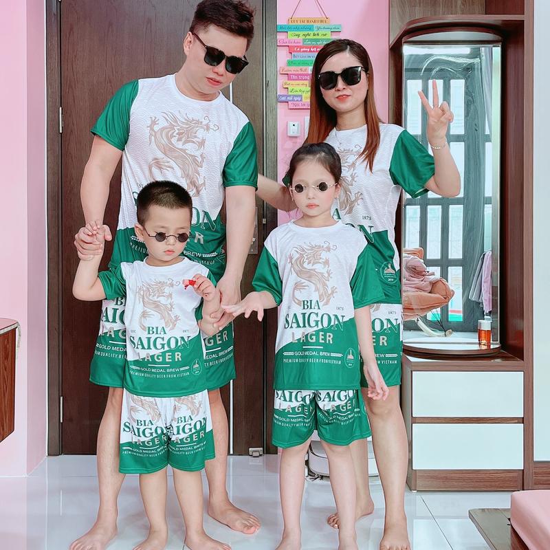 Đồ bộ mặc nhóm gia đình Bia SAIGON. Chất liệu thun lạnh. Cho nam nữ unisex mặc đi chơi ở nhà du lịch. Đủ size từ 10-100kg