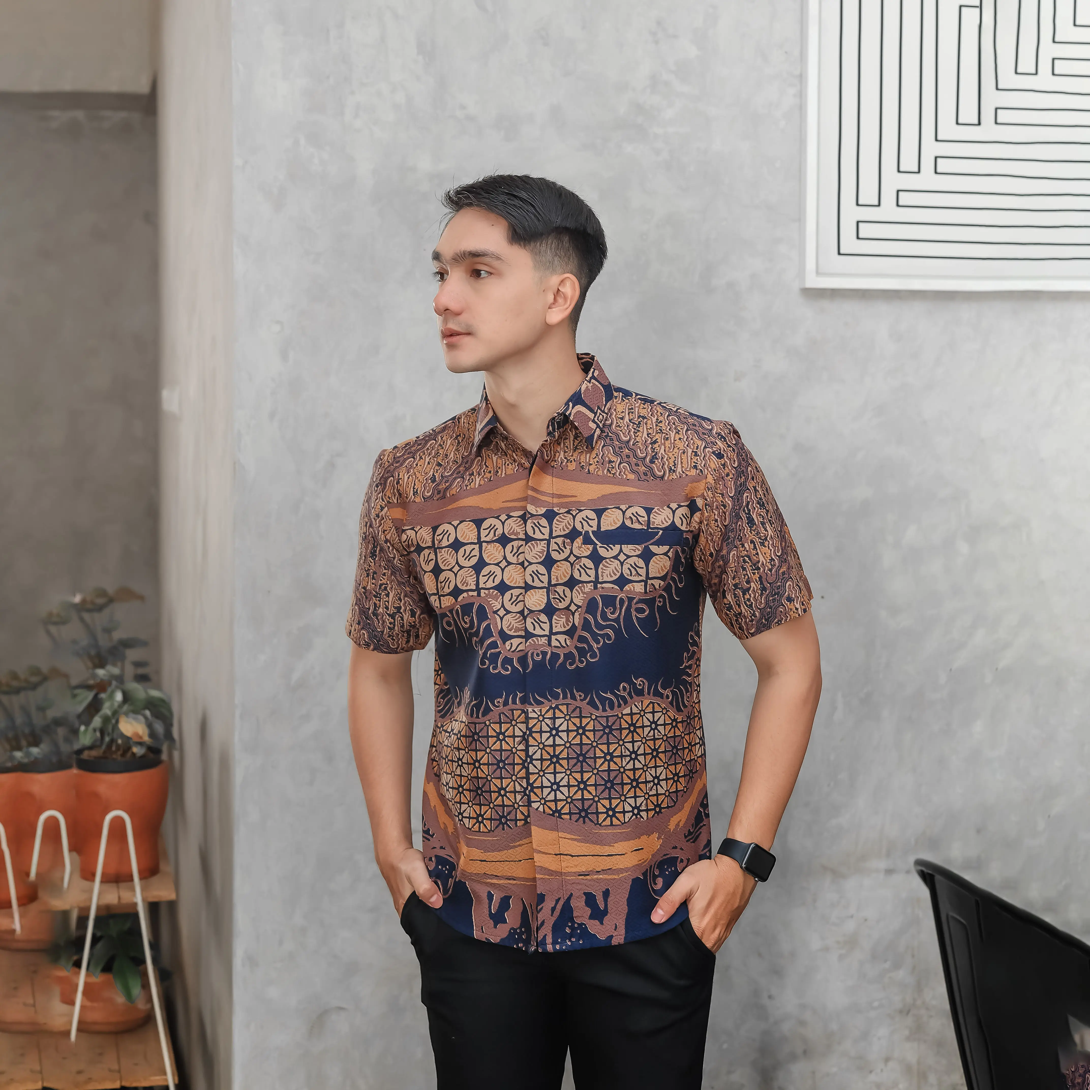 Batik Slimfit Arta Short Sleeve B440 Pria Pendek
