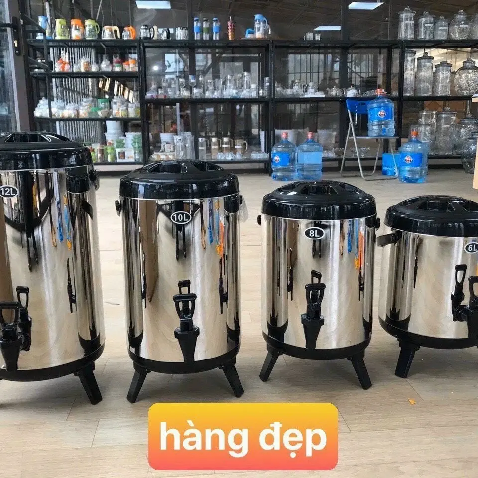 BÌNH Ủ TRÀ GIỮ NHIỆT INOX 304-CÓ CHÂN VÀ VÒI -6L-8L-10L-12L