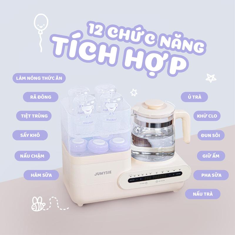 Máy Hâm Sữa Tiệt Trùng Sấy Khô Đa Năng S8 Jumysie - 12 Chức Năng, Màn Hình Cảm Ứng, An Toàn Tiện Lợi 2
