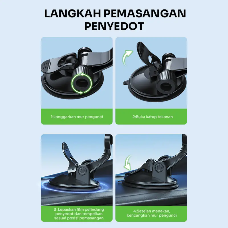 ROBOT Car Holder RT-CH22 Black Rotatable For Smartphone Backseat Car Stand Holder Garansi 1 Tahun 1
