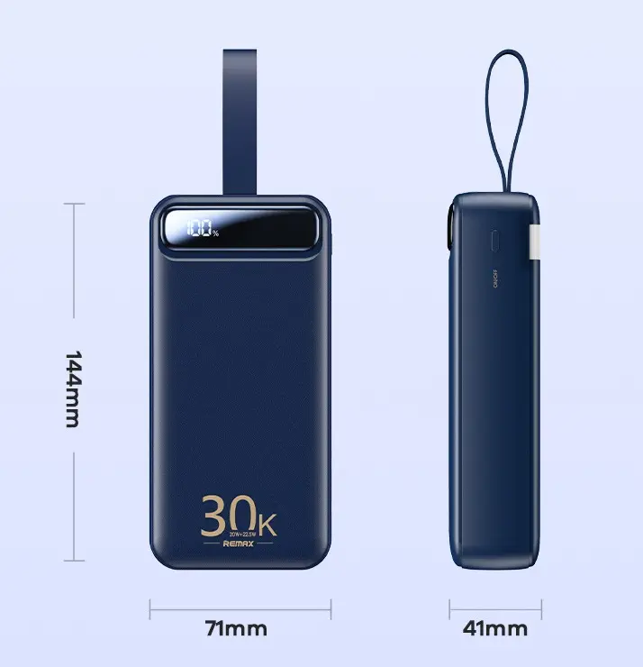 Pin dự phòng Remax RPP-522 30000mAh QC3.0 22.5W và TypeC PD 20W, Đèn led siêu sáng - Nhất Tín Computer 3