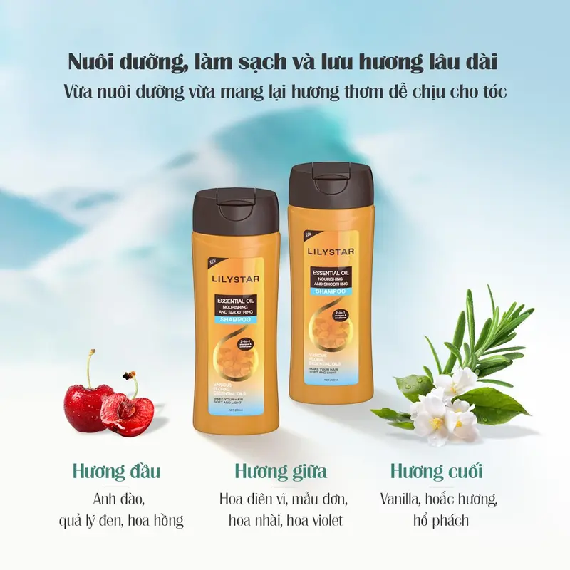 [MUA 2 TẶNG 2] Dầu Gội Xả 2 Trong 1 Lilystar - Tinh Dầu Nuôi Dưỡng Giúp Tóc Mềm Mượt (200ml) 6