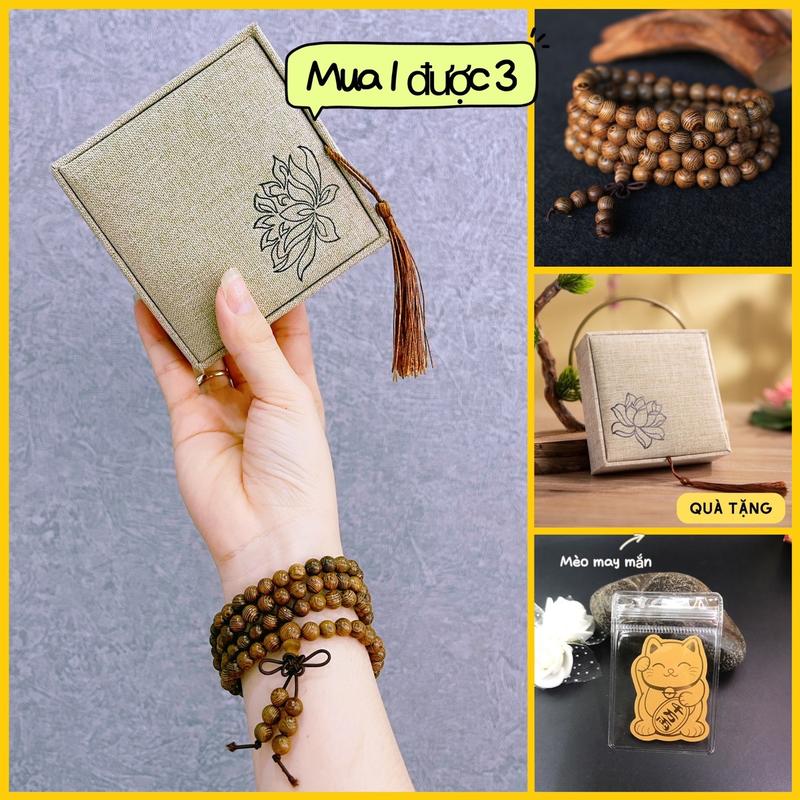  Chuỗi Tràng hạt gỗ- Vòng Tay chuỗi- Chuỗi Hạt Tặng Kèm Hộp Gấm 