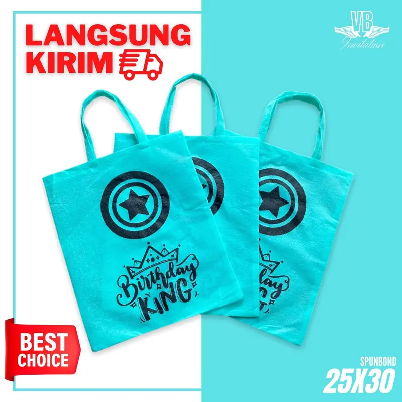 ( Isi 50 Biji ) Goodiebag Tas Spunbond Motif Ulang tahun Anak-anak Ready Siap Kirim 0