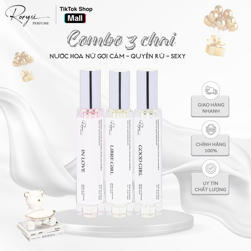 Combo 3 Chai Nước Hoa Nữ Rorysi Gợi Cảm Quyến Rũ Sexy Dạng Xịt 10ml Perfume