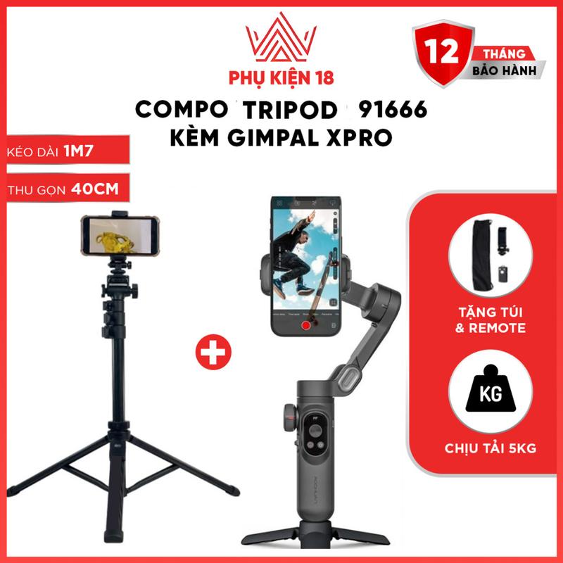 Gimpal smart xpro kèm chân tripod 91666-chống rung chuyên nghiệp kết hợp chân tripod gậy chụp ảnh đa năng