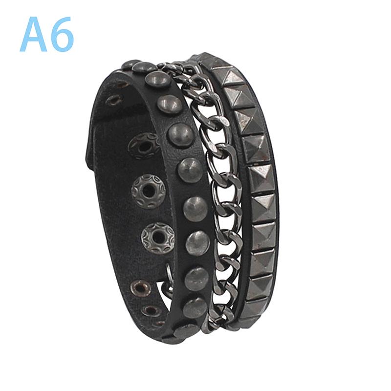 Product Introduction of Vòng Tay Phong Cách Punk Thời Trang Thập Niên 90, Cá Tính, Làm Bằng Da PU, Ba Hàng Đinh Tán, Vòng Tay Vuông, Vòng Tay, Thích Hợp Cho Bữa Tiệc Năm 2024, Tuyệt Vời Làm Quà Tặng 24