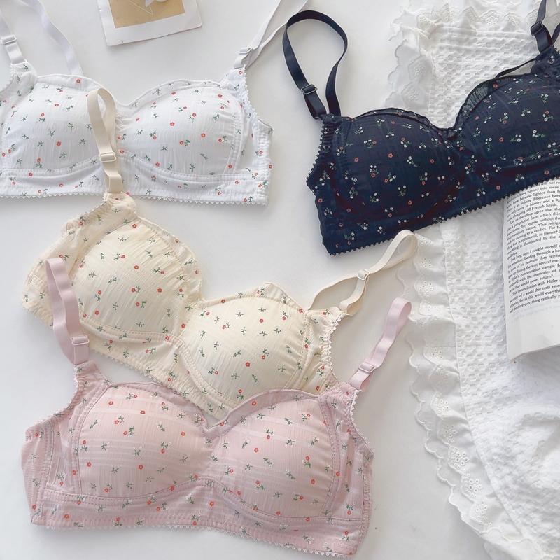 Áo ngực học sinh mút mỏng chất cotton đũi - Áo lót nữ sinh cấp 3 không gọng 3 nấc cài, mát mịn VALICA  A739 Bra Women Top 3