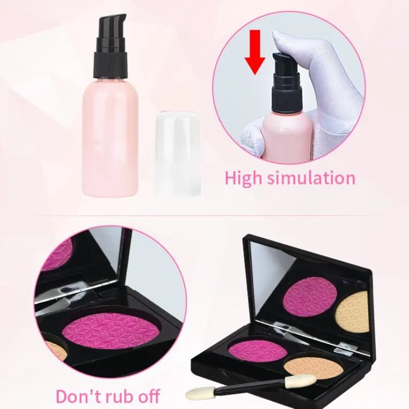 Kids Role Play Makeup Toys for Mummy Fun Time, 1 Set Simulation Cosmetic & Accessories Toy, Creative Pretend Play Toy for Birthday Gift, Party Game Props 5
