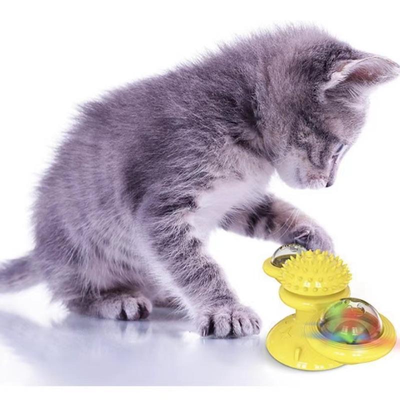 Cat Spinning Top Toy, 360 Degree Rotatable Interactive Cat Toy, Luminous Cat Teaser Toy, Peppermint Sucker Interactive Toy, Fun Indoor Cat Toy, Cats Catching Toy, Pets Chasing Toy, Dog & Cat Accessories 7