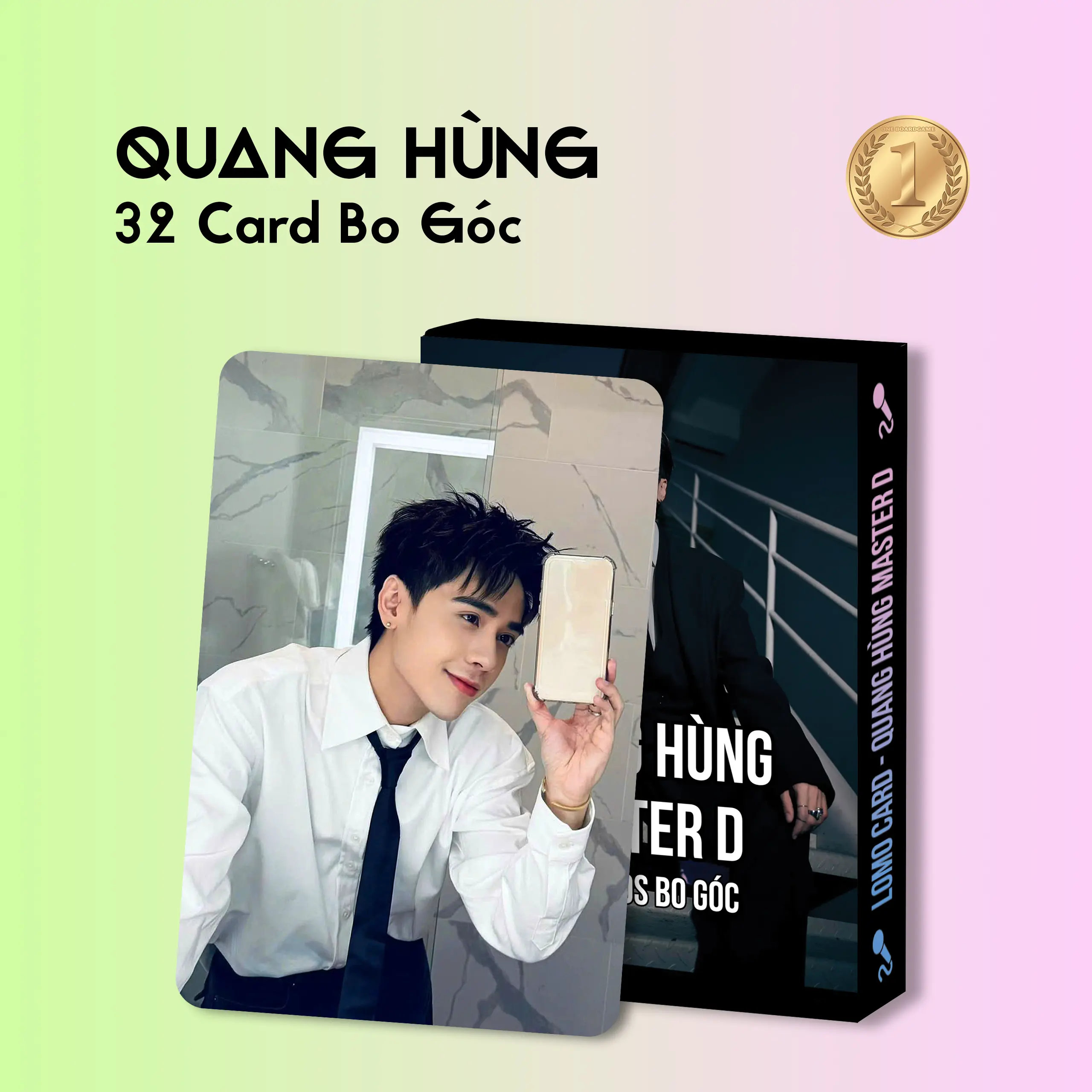 Bộ 32 Lomo Card Cá Nhân Quang Hùng Master D - 2 Mặt Bo Góc