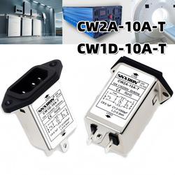 2 Stuks EMI-filter CW1B-10A-L – 250V Enkelfasig – Voor Onderdrukking Van Impuls- En Continu Stoorsignalen