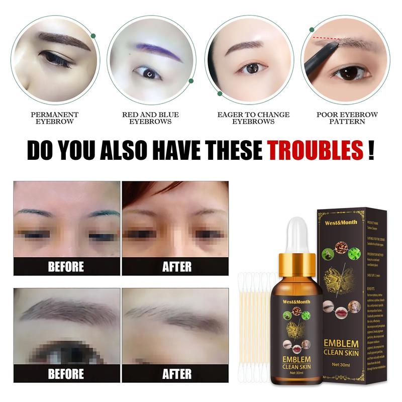 Product Introduction of Tattoo Remove Oil Safe And Painless Tattoo Remover Moisturizes Skin Eyebrow Eyeliner Skin Tattoo Removal Oil Cleaning Liquid To Remove Tattoos Permanent (30ml)\ws011 19