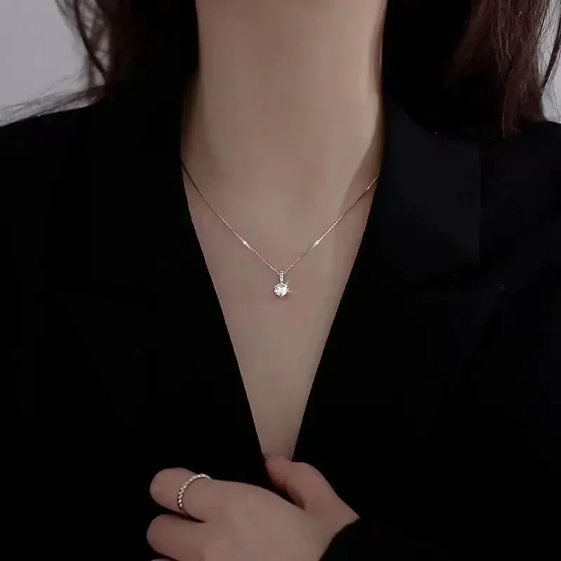Vòng Cổ Zircon Tròn, Thời Trang, Bạc Sterling 925, Phong Cách Tối Giản, Mặt Dây Chuyền Choker Quyến Rũ, Thích Hợp Cho Bữa Tiệc, Quà Tặng Cho Phụ Nữ, Đồ Trang Sức Tinh Xảo 5