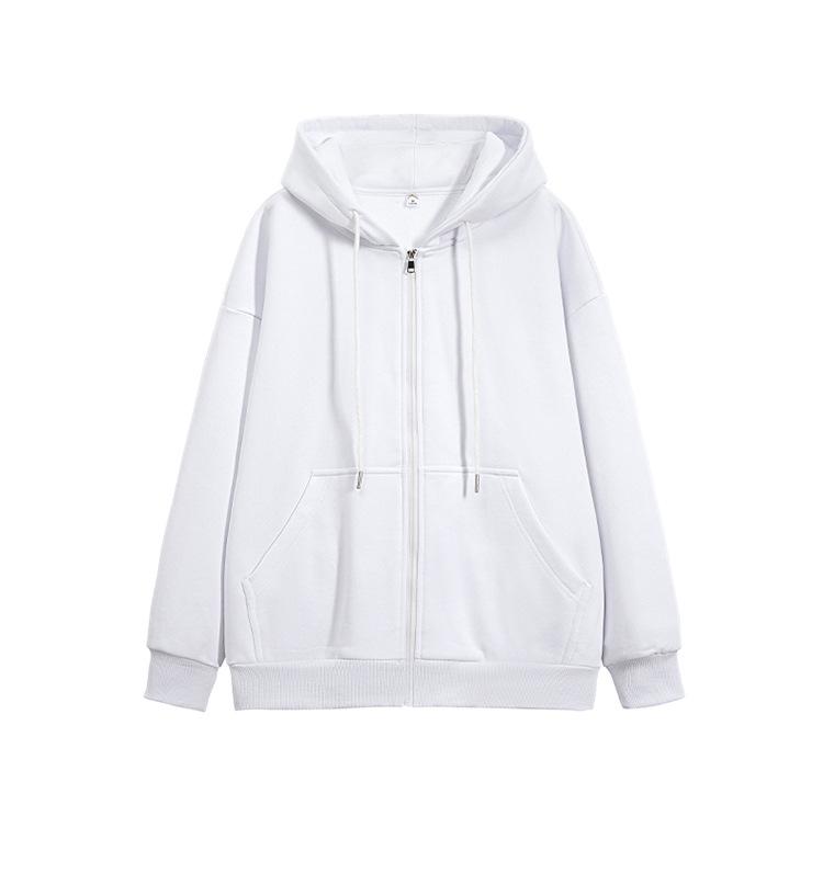 Product Introduction of Men's High-end Hong Kong Style Windbreaker Two-way Zipper Solid Color Hoodie Public Version Drawstring Sweatshirt 9