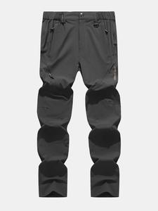 Men's Regular Fit Letter Print Zip Up Pants, Casual Comfy Breathable Quick Drying Pants for Outdoor Activities, Men's Trousers for All Seasons