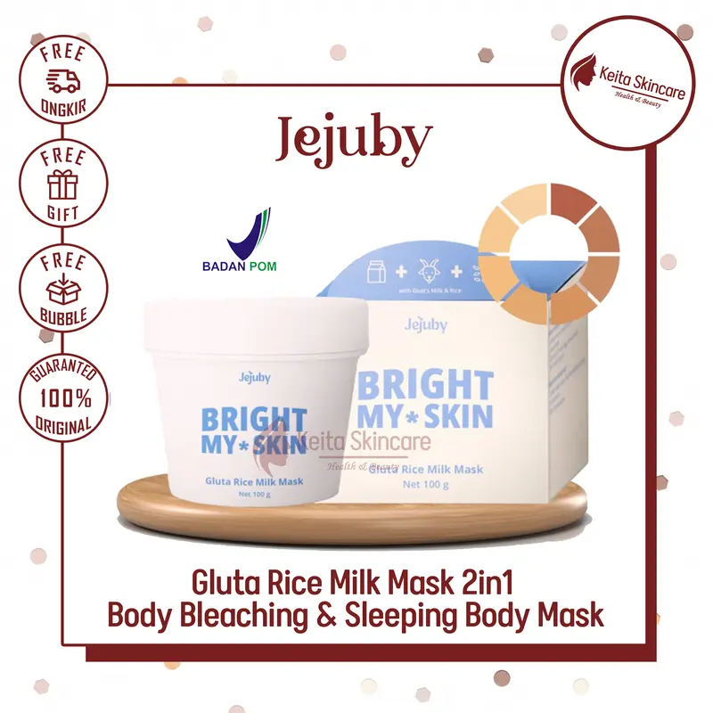 JEJUBY Gluta Rice Milk Mask 2in1 Body Bleaching & Sleeping Body Mask 0