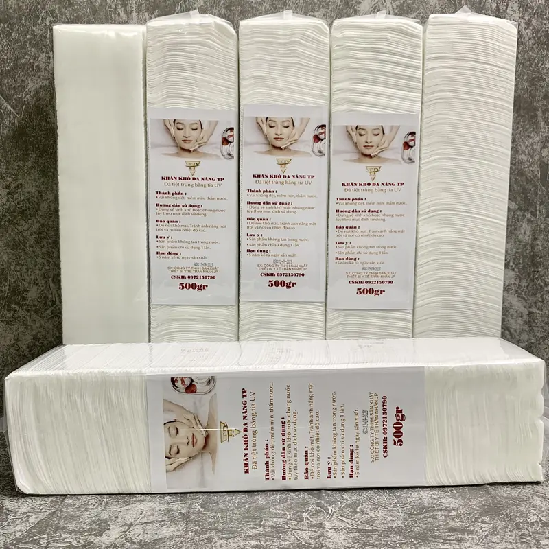 KHĂN GIẤY SPA lau mặt trong thẩm mỹ khoảng 250 tờ/ cây loại 1 - Khăn lau mặt 500gr/ cây siêu tiết kiệm 6