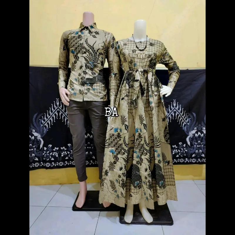 Batik Couple Kemeja Batik Gamis Batik Modern katun muslim Baju Wanita Pasangan Dress Motif Sarimbit Kondangan Keluarga Ibu Ibu Lebaran 3