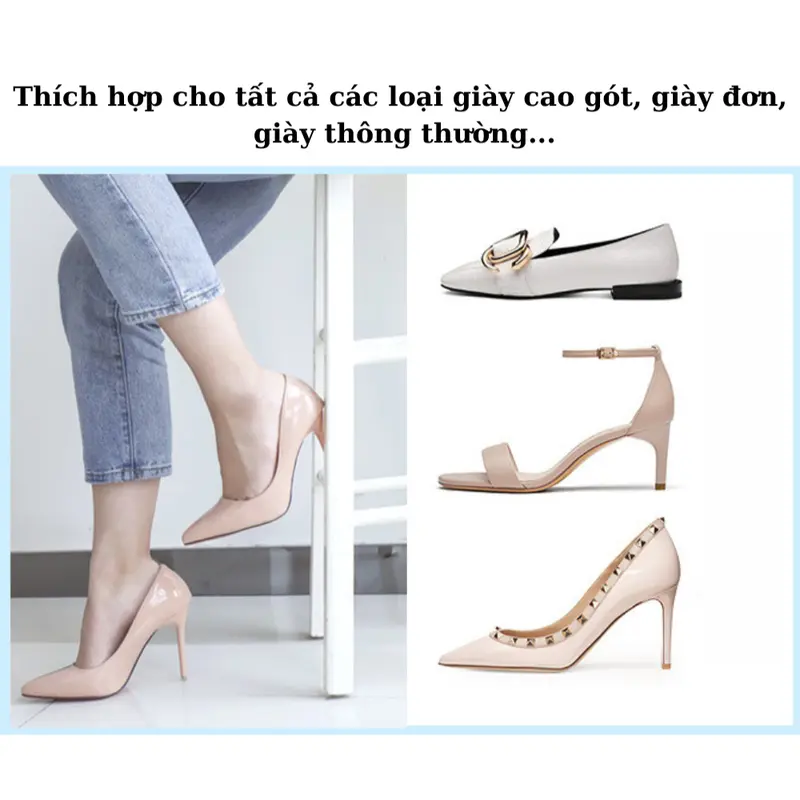 Miếng lót gót giày Set 2 Miếng lót giày bảo vệ sau gót, Miếng dán bảo vệ gót chân khi mang giày cao gót tiện dụng cho nữ 2