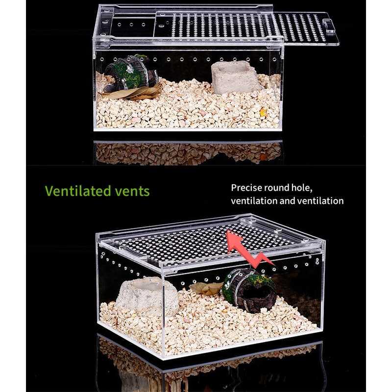Product Introduction of Transparent Acrylic Reptile Breeding Box Lizard Amphibian Spider Terrarium Leak proof Habitat Arboreal Tarantula Enclosure 24