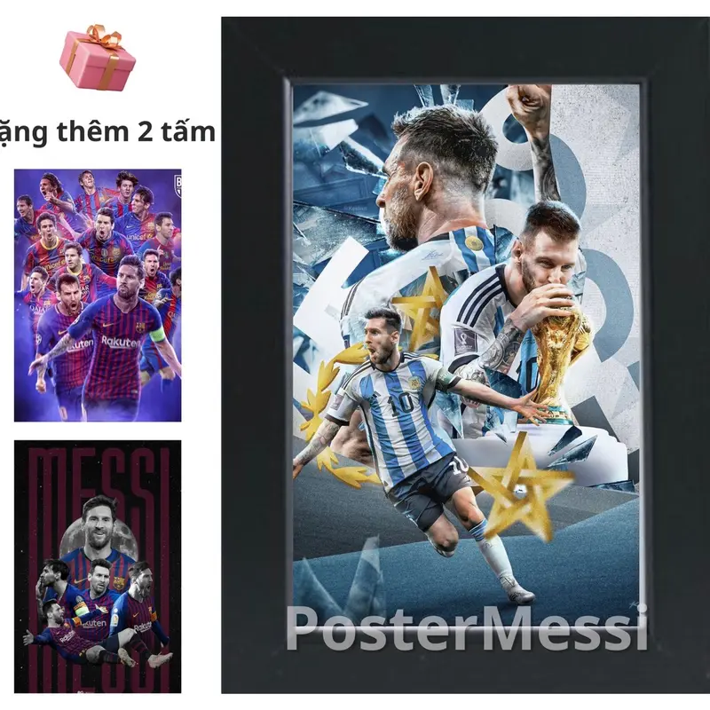 Khung ảnh Poster Lionel Messi kích thước A5(28x24cm) cực đẹp dành cho anh em trang trí phòng ốc cực đẹp 2