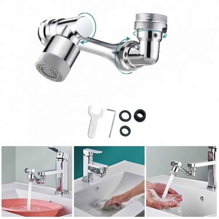 Đầu Nối Vòi Nước Thông Minh Xoay 720 Độ Lắp Chậu Rửa Bát Chén Lavabo 7