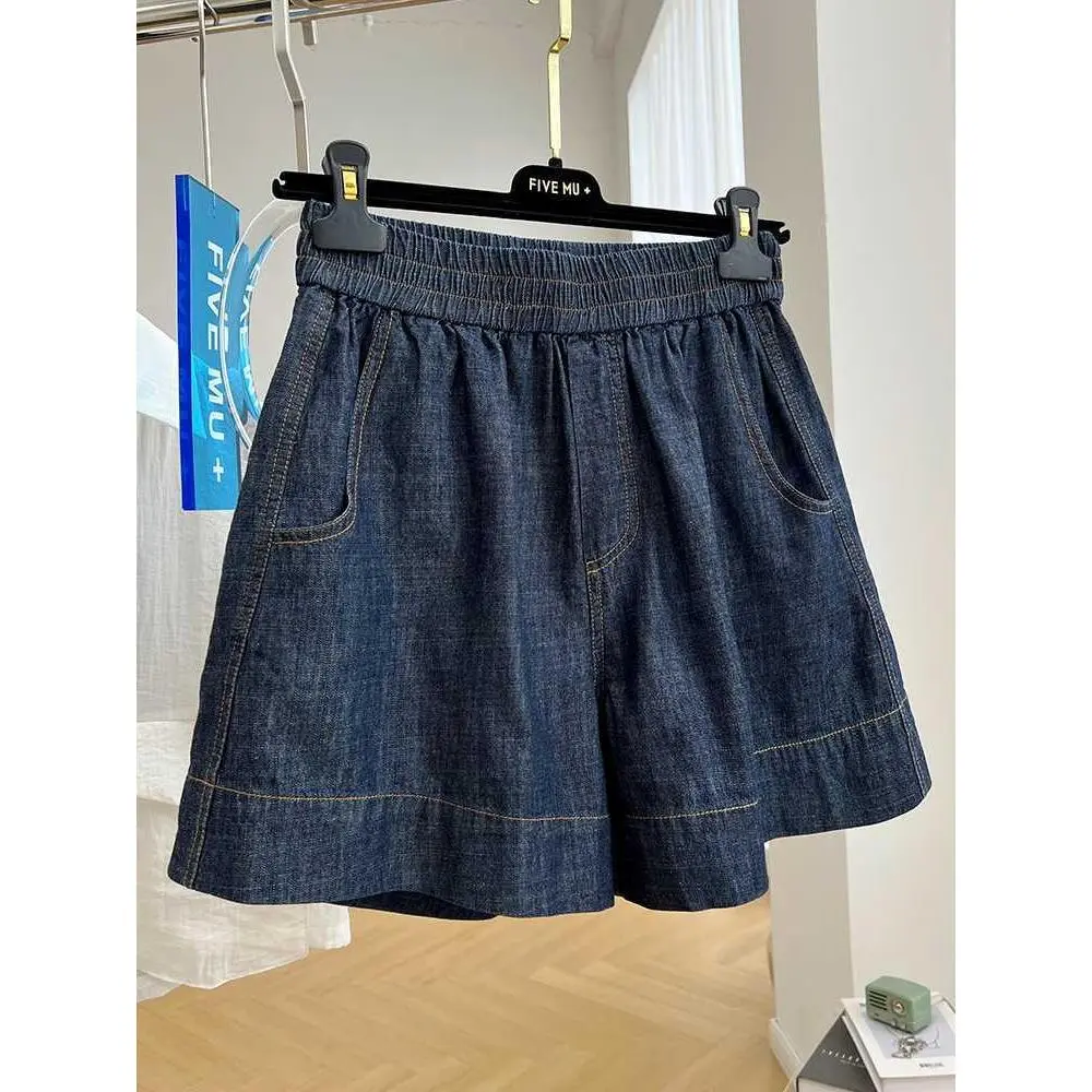 Quần Short Denim Thường Ngày Cạp Cao, Phong Cách Châu Âu, Dành Cho Nữ, Vải Co Giãn, Vải Mỏng Và Dáng Rộng Thích Hợp Cho Mùa Hè, Chữ A Cạp Cao, Ống Rộng, Quần Nóng Bỏng, Hợp Xu hướng