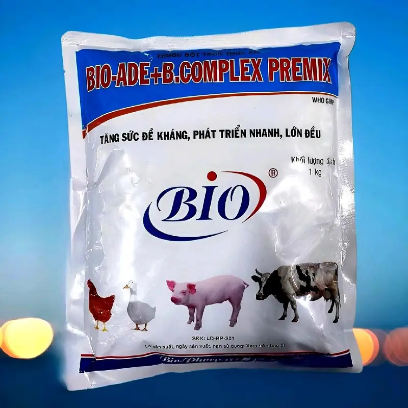 BIO ADE B.COMPLEX PREMIX gói 1kg cho gia súc gia cầm premix  cho gà, b complex 2