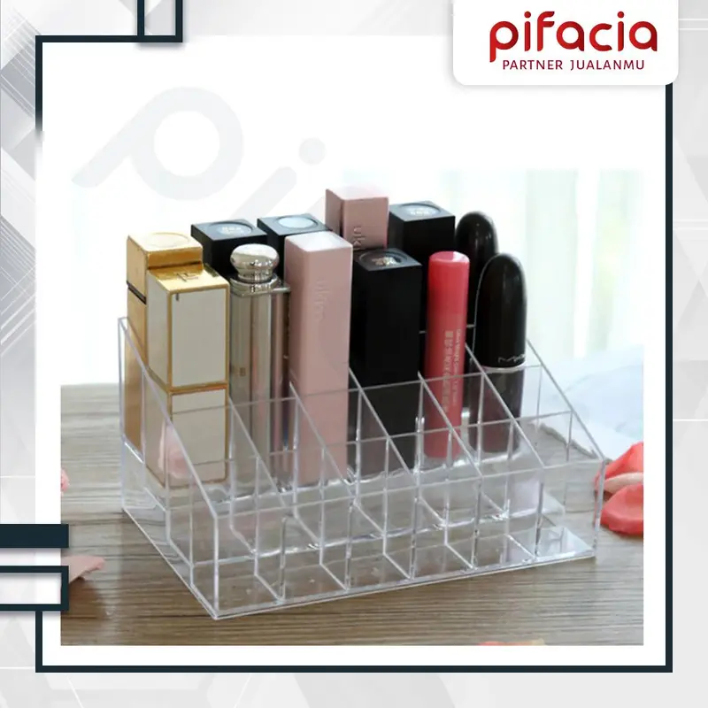 PIFACIA Tempat Kosmetik Make Up Lipstik Kotak Penyimpanan Akrilik Box Multifungsi 2