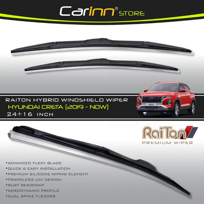 Gambar Raiton Sepasang Wiper Hybrid Kaca Depan Mobil Hyundai Creta 2019-On 24" & 16" -2 Pcs dari Carinnstore Kota Administrasi Jakarta Pusat Tokopedia
