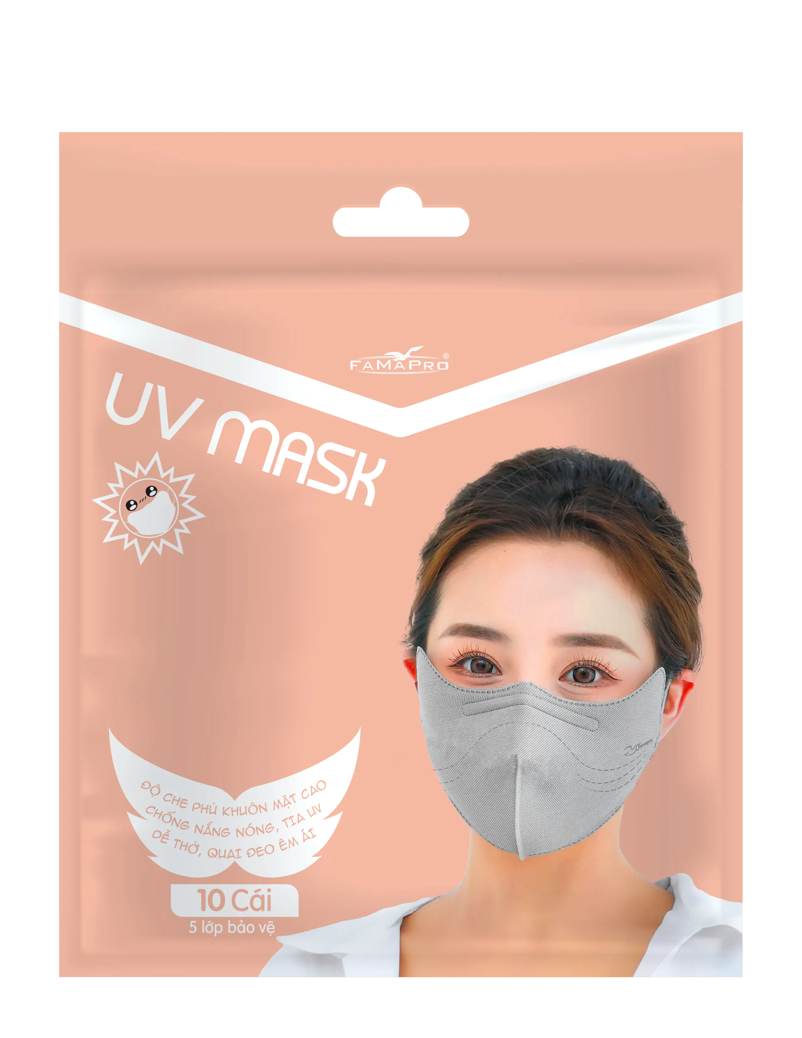 (COMBO 10 TÚI) KHẨU TRANG UV MASK FAMAPRO - TÚI 10 CÁI (THÙNG 50 TÚI) Phụ Kiện Women Nam khẩu  trang  chống  tia  uv