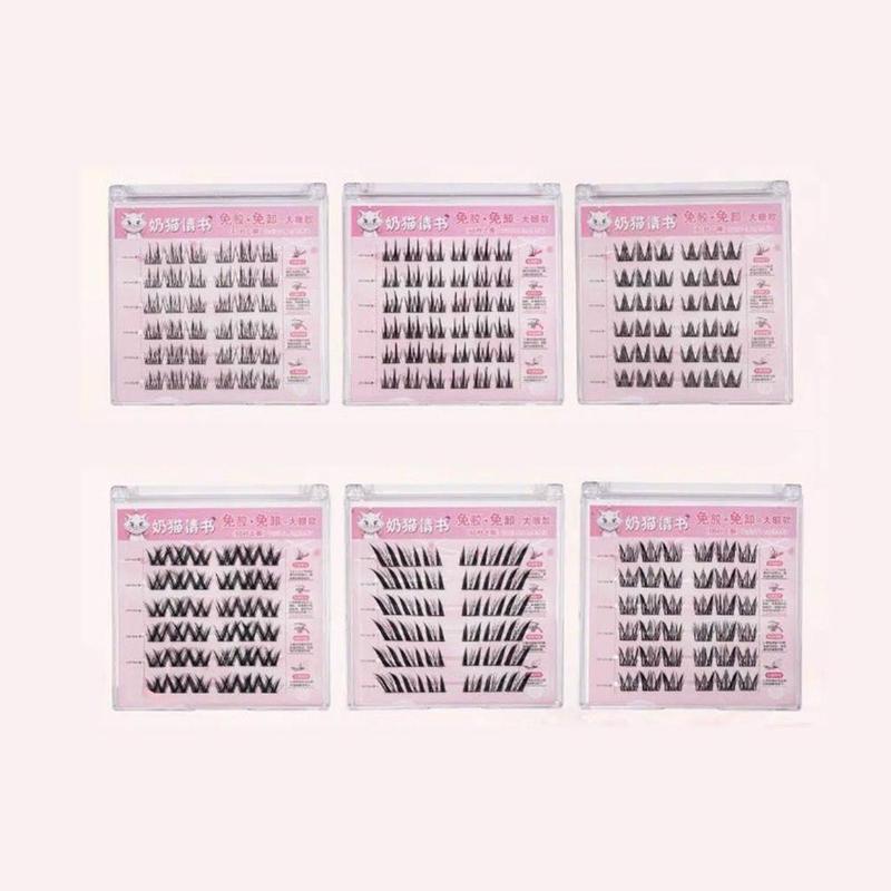 Product Introduction of Milk Cat Love Letter Series Fake Eyelashes Glue-Free Individual Single Tuft Eyelashes DIY Eyelash Extension Tool 23