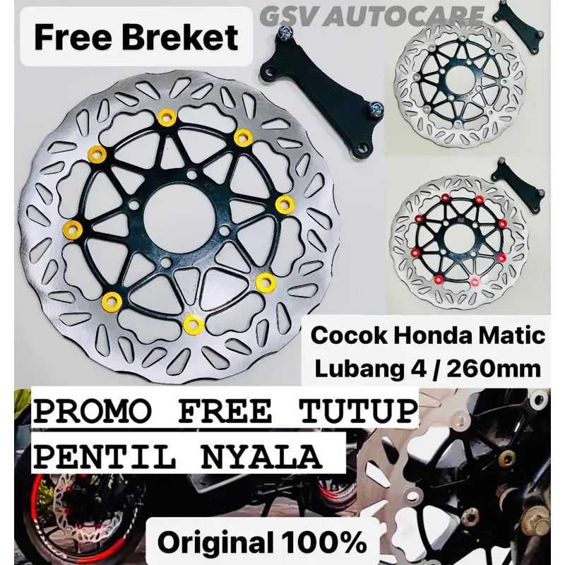 Piringan Cakram PSM KTC Disc 260MM BEAT SCOOPY VARIO 110 VARIO 125 VARIO 150 GENIO SPACY ( FREE TUTUP PENTIL NYALA) - GSV AUTOCARE GSV AUTOCARE