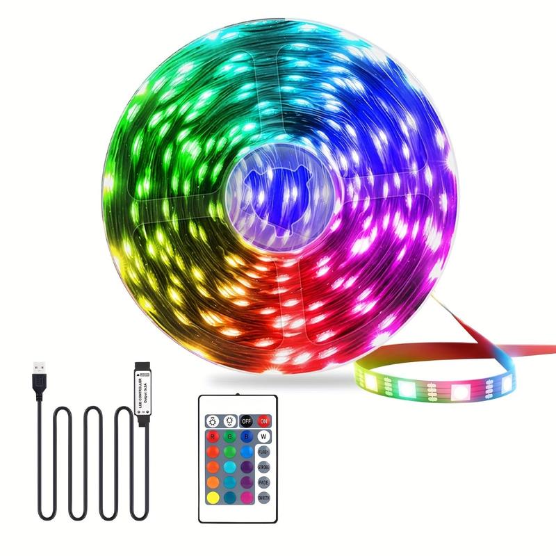 Đèn LED đổi màu trong nhà, đèn flash nhạc, điều khiển bằng APP, đèn LED, đèn nhạc, đồng bộ hóa TV, trang trí nền, đèn trần LED, đèn LED trang trí, điện áp 5v, đèn ngày lễ, thích hợp cho phòng ngủ, phòng khách, cầu thang, có mặt sau tự dính 1