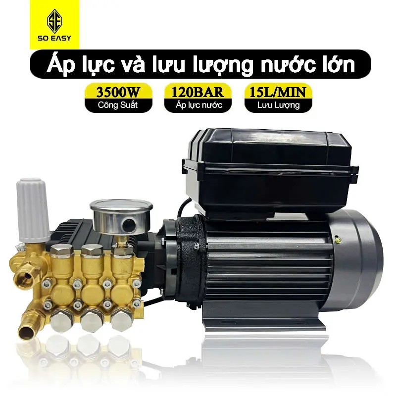 [3.5KW-tua nhanh-điện 220V] Máy công suất cao đầu bò 1608 máy rửa xe cao áp DIY tiệm rửa xe detailing chuyên dùng, động cơ lõi đồng ty tráng ceramic,may rua xe cao áp công suất mạnh, máy xịt rữa xe áp lực cao xịt rửa xe tải, sân vườn, quán ăn, tiệm rửa xe